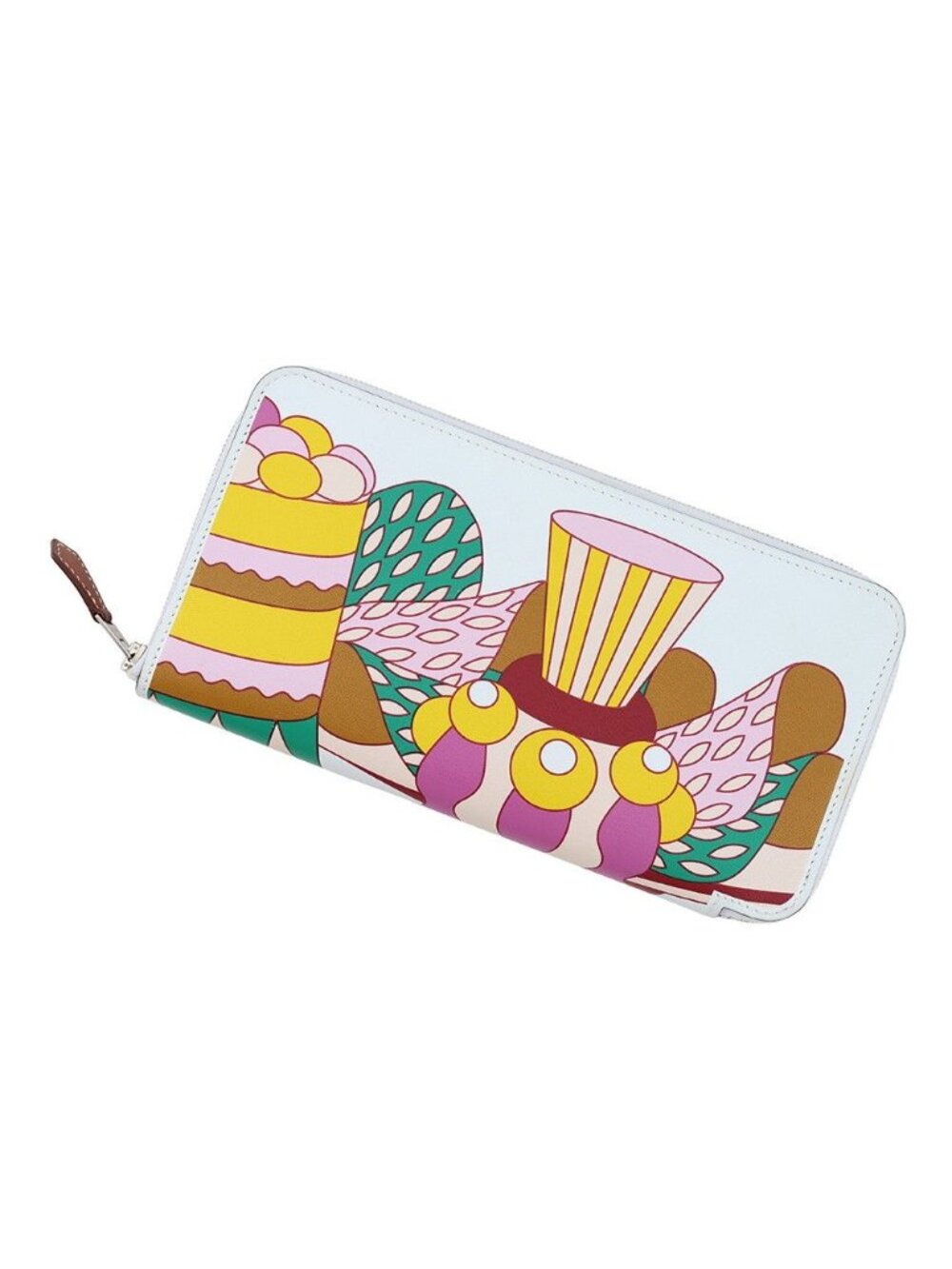 Hermes Wallet Azap Long Silk in la Patisserie Francaise Blue Brume Silver Swift